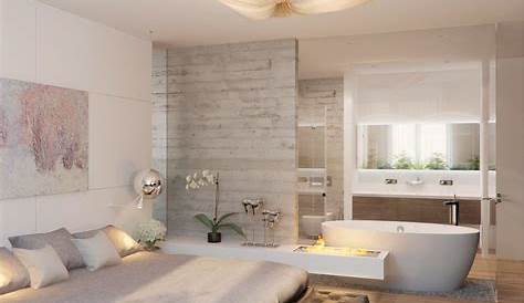 30 All in One Bedroom and Bathroom Design Ideas for Space Saving