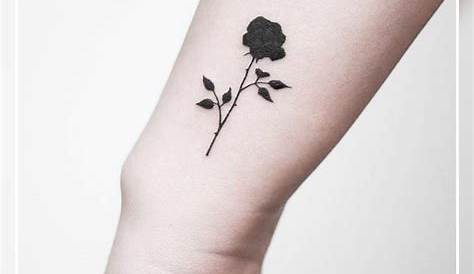 Beautiful Black Rose Arm Tattoo Ideas for Women - Single Flower Bicep