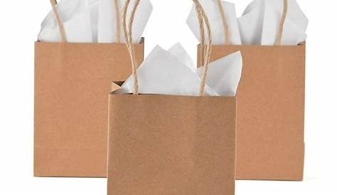 100 Kraft Brown Paper Bags w/ Handles Extra Small Kraft