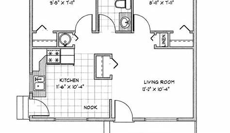 Cottage House Plan 59039 | Total Living Area: 600 SQ FT, 1 bedroom and