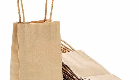 50-Pack Bulk Small Kraft Paper Gift Bags with Handles, 6 X 3.5 X 2.5
