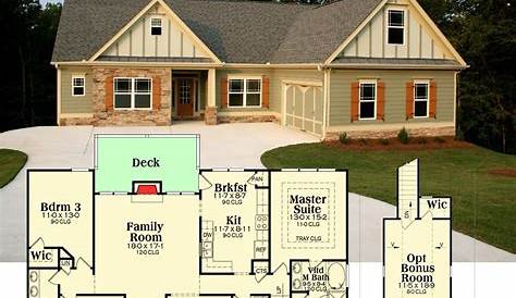House Plans One Story With Bonus Room