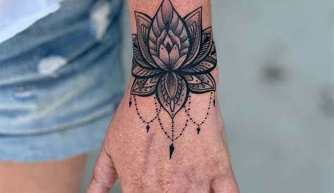 Small Lotus Mandala Tattoo Ink Flower Wrist