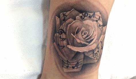 Small Music Rose Tattoo Pin On s/Piercings