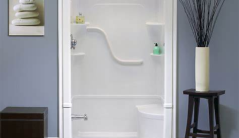 Fabulous One Piece Shower Units Design With Glass Door In Small Shaped