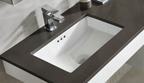 Rectangular White Ceramic Trough Undermount Sink | Luxury bathroom