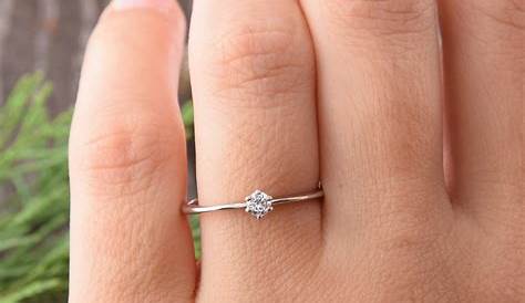 Small Unique Engagement Rings Delicate Diamond Ring Diamond Minimalist Diamond