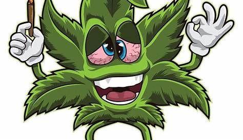 Marijuana Cartoon Character Smoking A Joint Wearing A Rastafari Cap