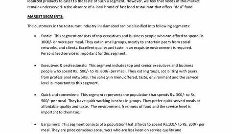 Snack Shop Business Plan Sample Fast Food Executive Summary LLC