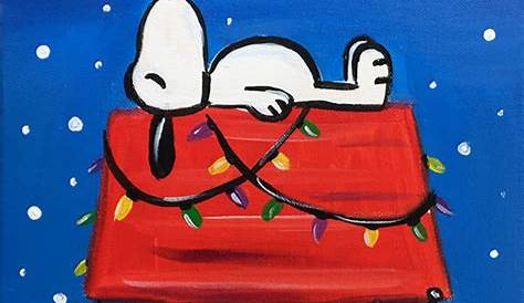 Snoopy Christmas Paintings On Canvas