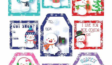 Snowman Gift Tags Printable