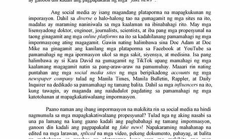 Tagalog essay about social media - Scroll: Social Media