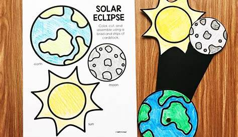 Solar Eclipse Activities For First Grade Paper Model Learning About The 1st