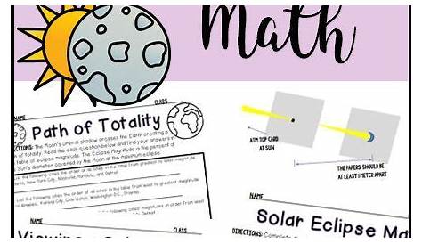 Solar Eclipse Math Activities Create Total Worksheet By Teach Simple