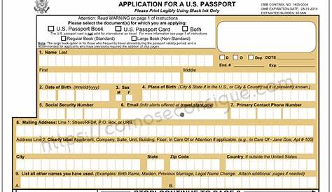 Planilla para el Pasaporte | Actualizado junio 2023