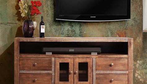 Boulder Two Drawer Rustic Solid Wood TV Media Console