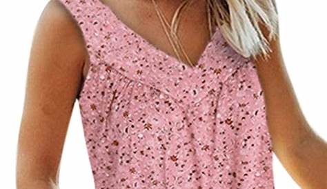 Plus Size Women Floral Print Sleeveless Shirt Tunic Blouse