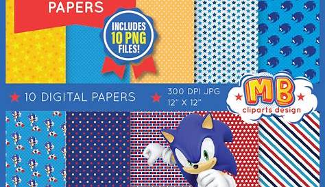 Sonic The Hedgehog Digital Paper Sonic Digital Scrapbook | Etsy