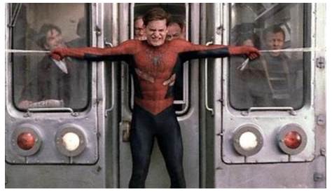 Spiderman Stopping Train Meme Template Midnight Sun