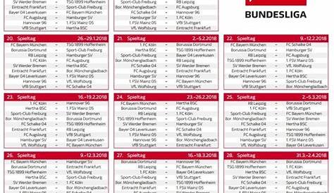 Bundesliga Spielplan 2021 Zum Ausdrucken / Bundesliga Spielplan Saison