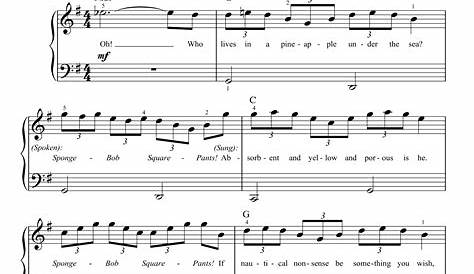 The Fun Song Sheet Music 1 Of 7 Pages Spongebob Fun Song Flute PNG