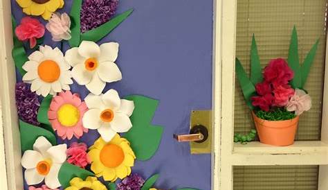 PreK Spring door. Look Who's Blooming School door decorations