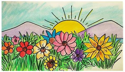 Spring Easy Drawing How To Draw Scenery Of Season Step By Step Draw Youtube