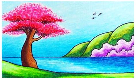 Spring Easy Drawings How To Draw Scenery Of Season Step By Step Drawing Youtube