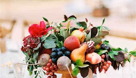 Spring Wedding Flowers And Fruits Table Decorations