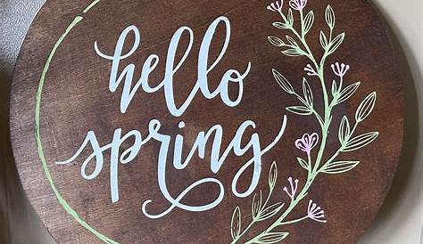 Spring Wood Sign Round Home Decor