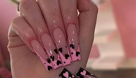 Square Acrylic Valentines Nails Valentine's Day Nail Art 2021 Fabulous Nail Art