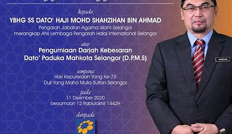 Setinggi-tinggi Tahniah kepada YBhg. Dato' Haji Mohd Redza Shah Bin