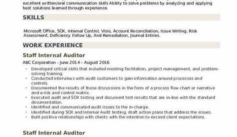 Staff Auditor Resume | Resume Samples Across All Industries | Pinterest