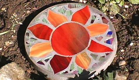 Stained Glass Mosaic Garden Stepping Stone with Palm Trees