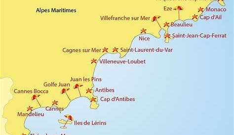 Carte des stations balnéaires de la Loire Atlantique et des plages