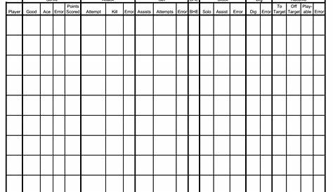 Stats For Volleyball Sheet