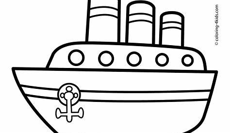 Steamship Steamboat For Kids Transportation Boat Coloring Pages