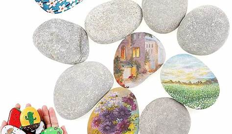 Relaxdays stenen om te beschilderen - platte schilderstenen