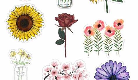 Pink Flower Watercolor Sticker | Watercolor stickers, Scrapbook