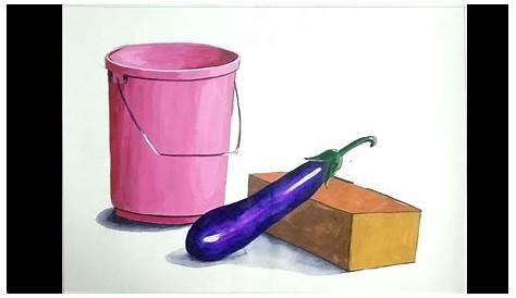 Still Life Drawing Of Bucket And Pot Copper Art, , Painting