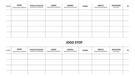 Jogo do Stop para imprimir (inclui regras e dicas) | Actividades