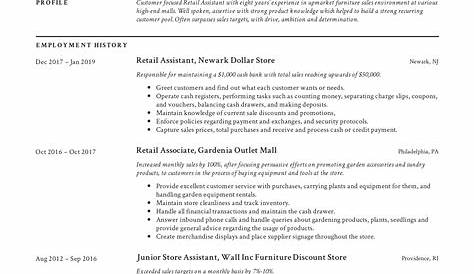 Store Assistant Resume Sample Format Student Entry Level Retail Template