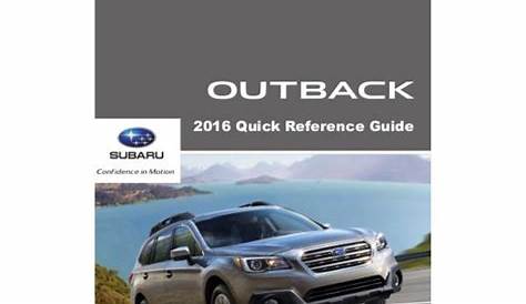 Subaru Outback Manuals 2013 Outback Owner's Manual