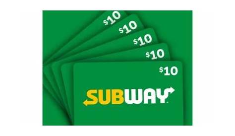 Subway Black Friday Gift Card 50 Free