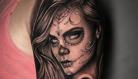 Wauw More Skull Girl Tattoo, Sugar Skull Tattoos, Sugar Skull Art