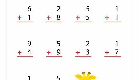 Fichas de Sumas de 1 digito / cifra | Ejercicios de Matemáticas