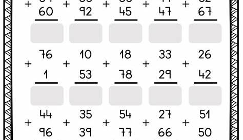 Sumas De Dos Cifras Para Niños De Primero De Primaria - Actividad del Niño