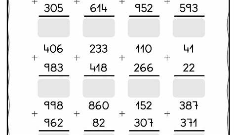 Sumas de tres números de 3 cifras - Matemáticas Gratis