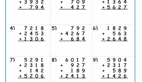 Suma de tres números de dos cifras con llevadas - BONITO PARA IMPRIMIR