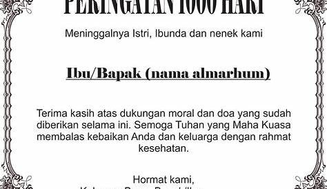 Contoh Surat Minta Sumbangan Untuk Orang Meninggal - Delinewstv